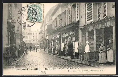 AK Beaumont-sur-Oise, Rue Haute de la Vallée