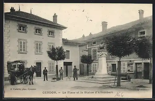 AK Gerdon, La Place et la Statue d`Allombert