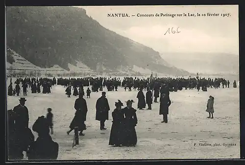 AK Nantua, Concours de Patinage sur le Lac, 1907