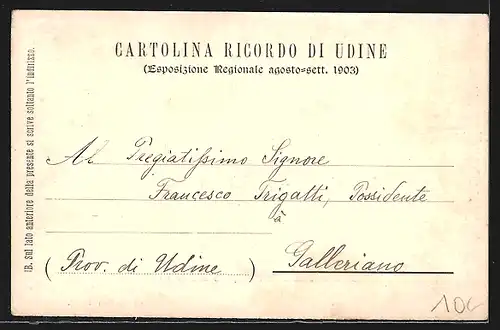 AK Udine, Esposizione Regionale 1903, Piazzale delle Belle Arti preso dall` arco centrale, Ausstellung
