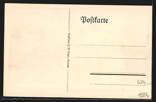 Künstler-AK Durlach, Landwirtschaftliche Ausstellung ds Pfinzgauverbandes 1924, Bauernpaar mit zwei Ochsen