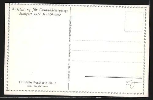 AK Stuttgart, Ausstellung für Gesundheitspflege 1914