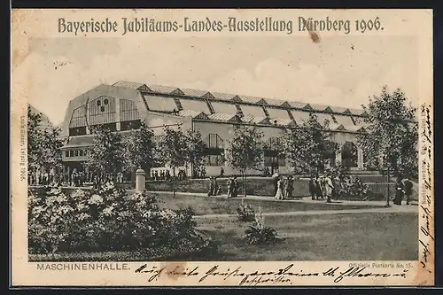 AK Nürnberg, Bayerische Jubiläums-Landes-Ausstellung 1906, Maschinenhalle