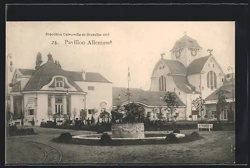 AK Bruxelles, Exposition Universelle 1910, Pavillon Allemand, Ausstellung