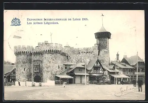 AK Liège, Exposition Internationale 1905, Les Arènes Liégeoises