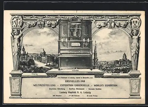 AK Bruxelles, Weltausstellung 1910, Leipzig, Violina, Teilansicht