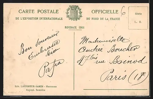 AK Roubaix, Exposition Internationale du Nord de la France 1911, Palais de l`Afrique Occidentale Francaise