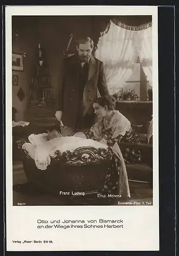AK Film Bismarck 1. Teil, Schauspieler Franz Ludwig und Erna Morena als Bismarcks Eltern