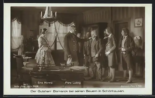 AK Film Bismarck 1. Teil, Gutsherr Bismarck bei seinen Bauern in Schönhausen
