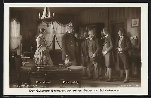 AK Film Bismarck 1. Teil, Der Gutsherr Bismarck bei seinen Bauern in Schönhausen