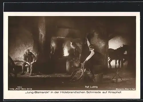 AK Film Bismarck 1. Teil, Jung-Bismarck in der Hildebrandschen Schmiede auf dem Kniephof