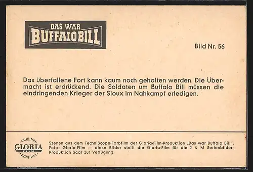 AK Filmszene aus Das war Buffalo Bill, Soldaten im Nahkampf mit Indianern