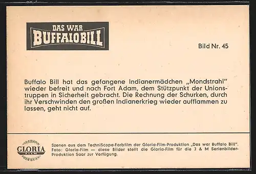 AK Filmszene aus dem Film Das war Buffalo Bill-Bild Nr. 45