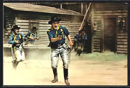 AK Captain Hunter versucht einen Angriff der Indianer abzuwehren, Buffalo Bill
