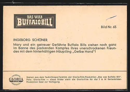 AK Schauspielerin Ingeborg Schöner in Das war Buffalo Bill