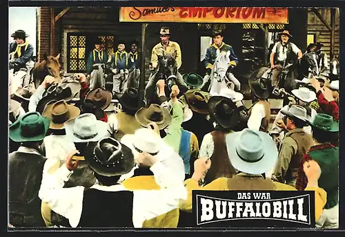 AK Filmszene aus Buffalo Bill, Buffalo Bill hat sich auf die Fährte des Waffenhändlers gemacht