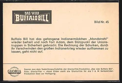 AK Filmszene aus dem Film Das war Buffalo Bill-Bild Nr. 45