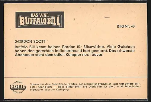 AK Filmszene aus Buffalo Bill. Buffalo Bill kennt kein Pardon für Bösewichte