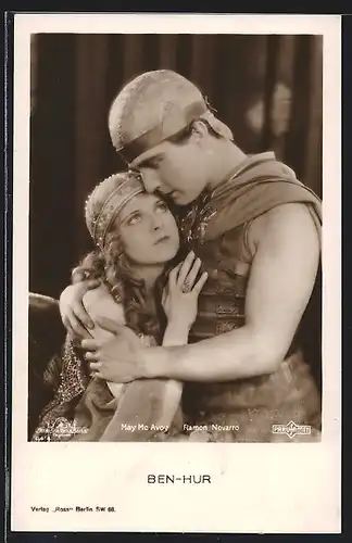 AK Ben Hur, Schauspielerin Mae My Avoy und Schauspieler Ramon Novarro