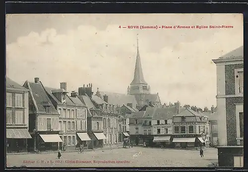 AK Roye, Place d`Armes et Eglise Saint-Pierre