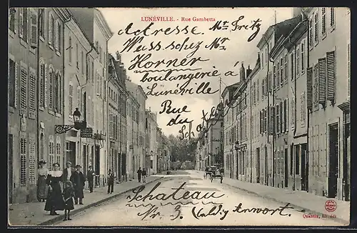 AK Lunéville, Rue Gambetta