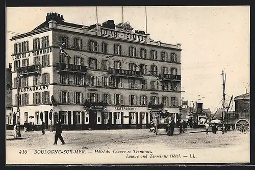 AK Boulogne-sur-Mer, Hotel du Louvre et Terminus