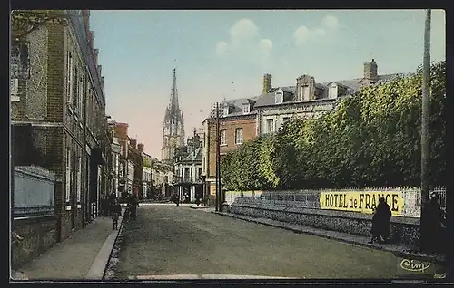 AK Lillebonne, Rue de la République et Rue Gambetta