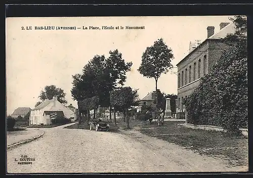 AK Le Bas-Lieu, La Place, l`Ecole et le Monument