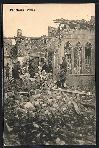 AK Hattonchatel, zerstörte Kirche
