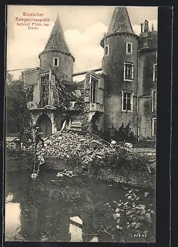 AK Phlin, Zerstörtes Schloss bei Delm