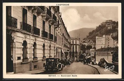 AK Royat, Les Cars d`Auvergne Excursions, Boulevard Bazin