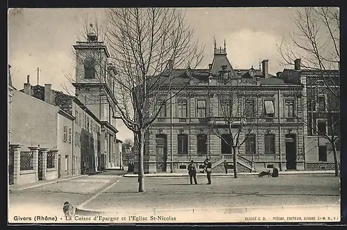 AK Givors, La Caisse d`Epargne et l`Eglise St-Nicolas