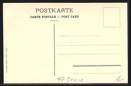 Künstler-AK Zug, Matura 1920, Schüler auf einer Waage