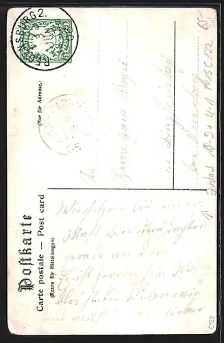 Künstler-AK Ganzsache Bayern PP15C122: Nürnberg, 7. Arbeiter-Bayrisches Sänger-Bundes-Fest Pfingsten 1906