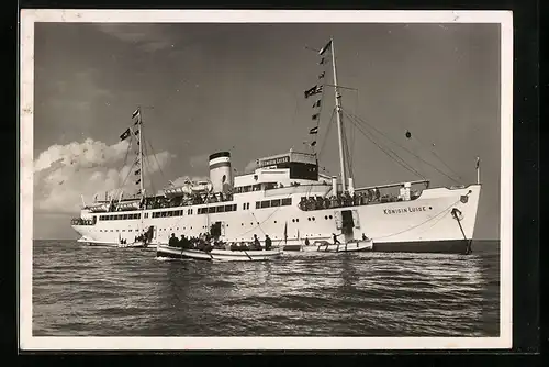 AK Passagierschiff M. S. Königin Luise, Übersetzen von Passagieren in kleinen Booten