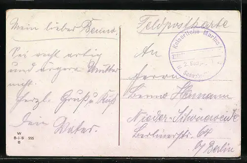 Künstler-AK Torpedoboot No. 187 im Heldenkampf