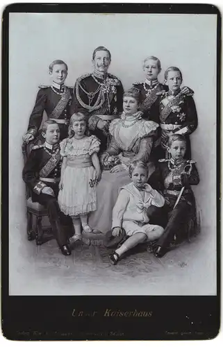 Fotografie Ww. E. Reiniger, Görbersdorf i. Schl., Unser Kaiserhaus, Kaiser Wilhelm II., Auguste Victoria, Kronprinz