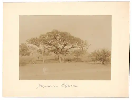 Fotografie unbekannter Fotograf, Ansicht Windhuk / Windhoek, Polizeistation auf Ufer des Otjiseru