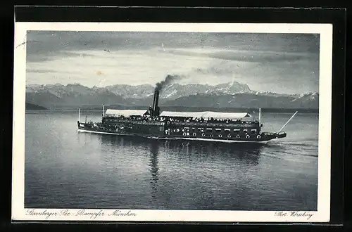 AK Dampfer München auf dem Starnberger See