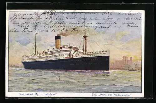 AK Passagierschiff SS Prins der Nederlanden, Stoomvaart-Maatschappij Nederland