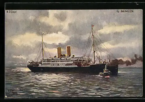 AK Passagierschiff SS Barbarossa des Norddeutschen Lloyd Bremen