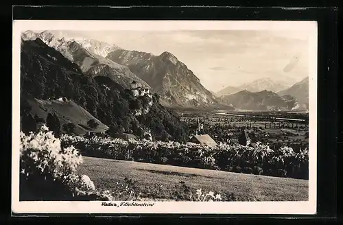 AK Vaduz, Ort mit Burg in den Bergen