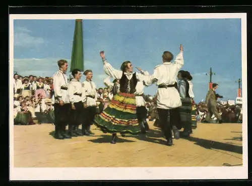 AK DDR-Propaganda Die Jugend der Welt will den Frieden, Sowjetische Tanzgruppe