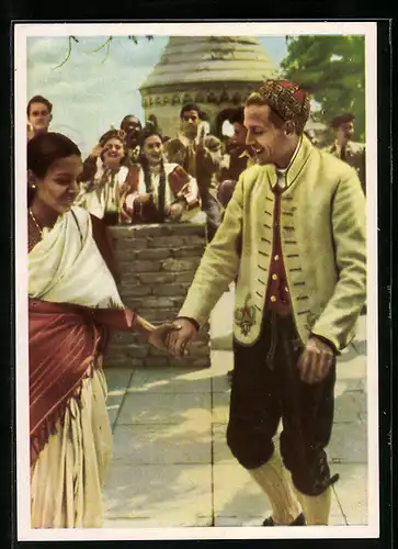 AK DDR-Propaganda, Die Jugend der Welt will den Frieden, Völkerverbindender Tanz