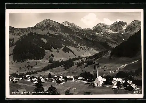 AK Mittelberg, Gesamtansicht mit Schafalpen