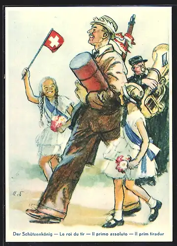 Künstler-AK Luzern, Eidgenössisches Schützenfest 1939, Der Schützenkönig