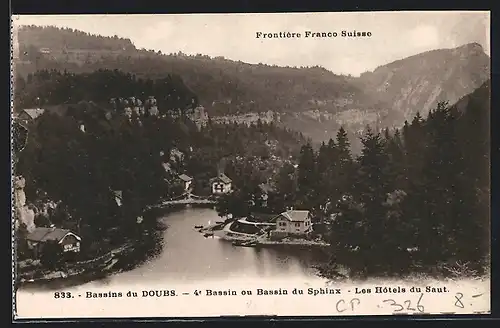 AK Le Locle, Doubs, Les Hôtels du Saut, 4e Bassin ou Bassin du Sphinx