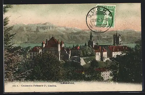 AK Lausanne, Blick zum Schloss