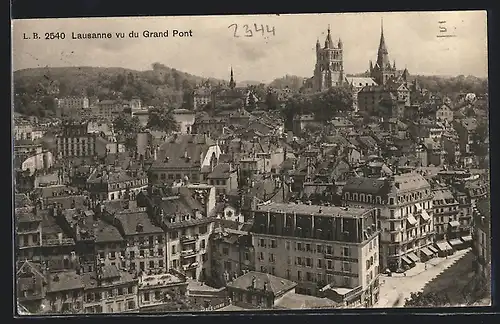 AK Lausanne, Panorama vu du Grand Pont