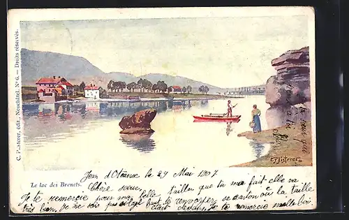 Künstler-AK Brenets, Le Lac